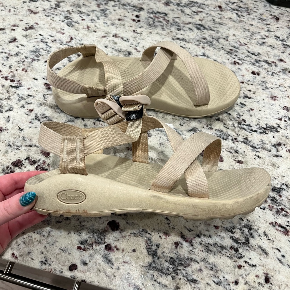 white chaco sandals